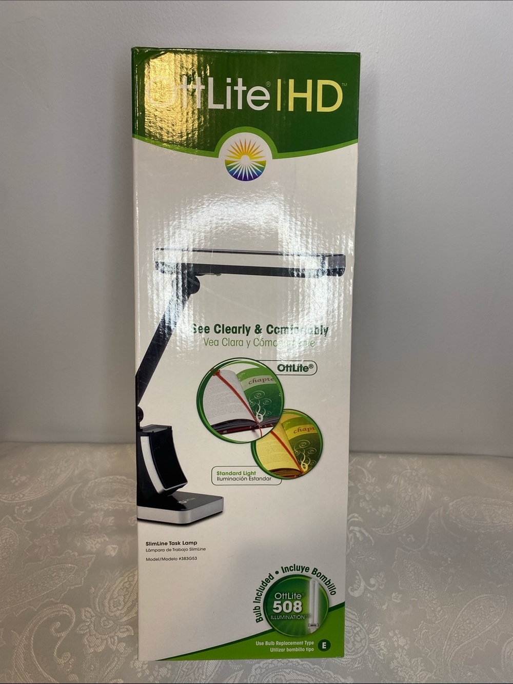 OttLite HD SlimLine Task Lamp Black Desk Light Model 383G53 NIB